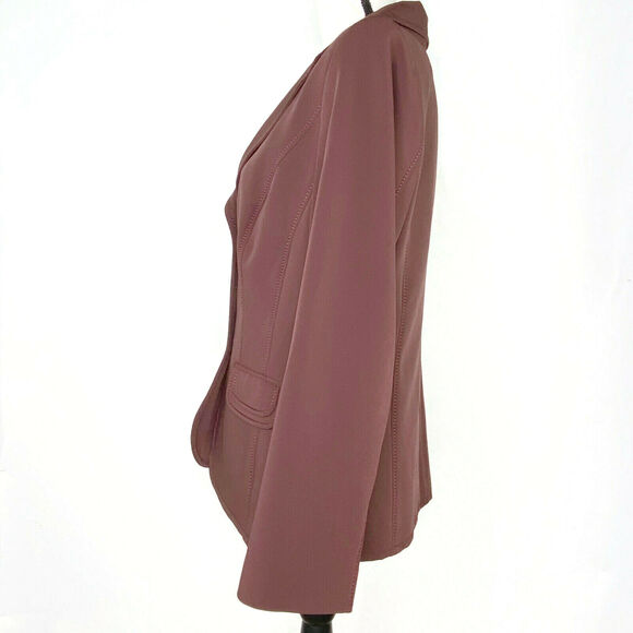 Un Jour Ailleurs Blazer Jacket Women's Size 12 Purple Polyester Blend Lined - Picture 6 of 8